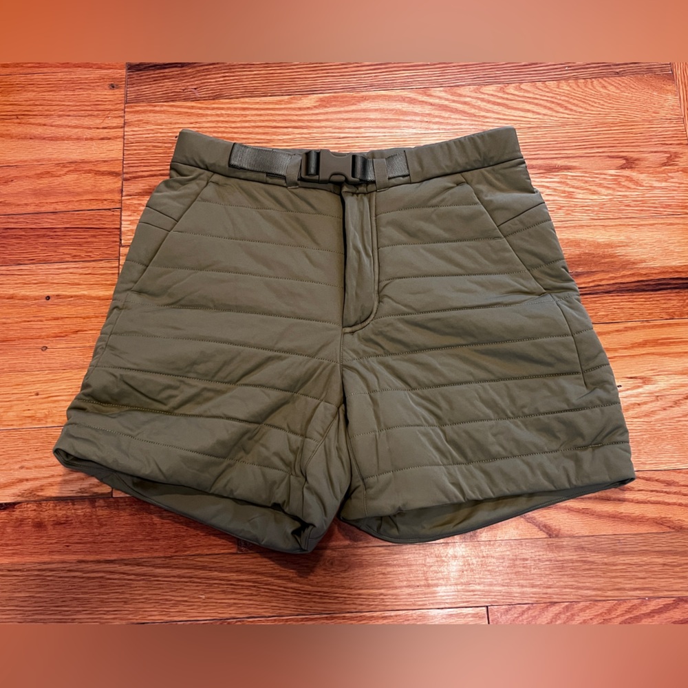 Olive lululemon quilted shorts